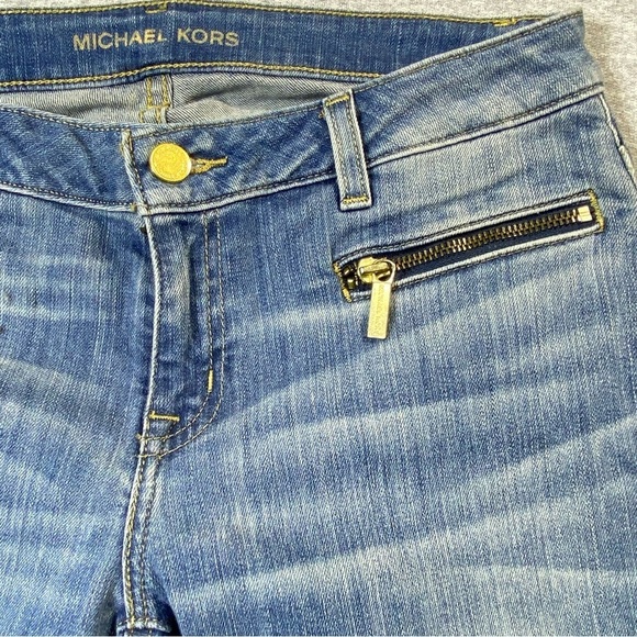 Michael Kors Jeans Womens 4 Blue Izzy Skinny Low Rise Zip Pocket Stretch Denim - Picture 4 of 16